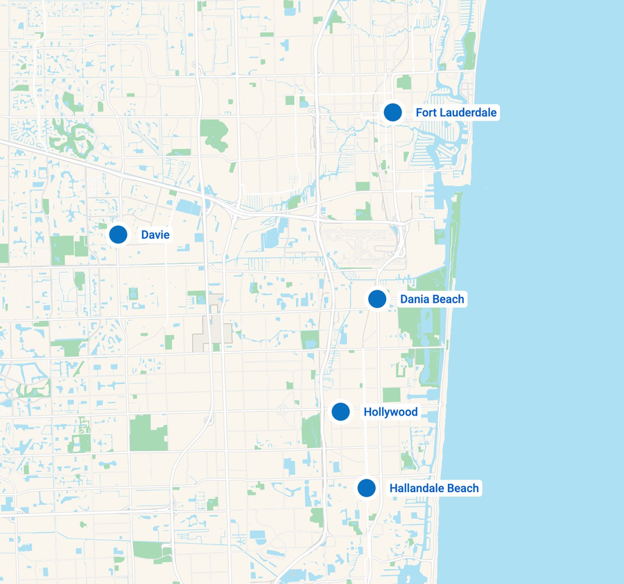 Kat Walking Dogs Service Area — Fort Lauderdale, Davie, Dania Beach, Hollywood and Hallandale Beach FL